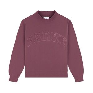 NWT PARKE Monochrome Varsity Mockneck in Eggplant Size Large/XLarge Fleece Rare